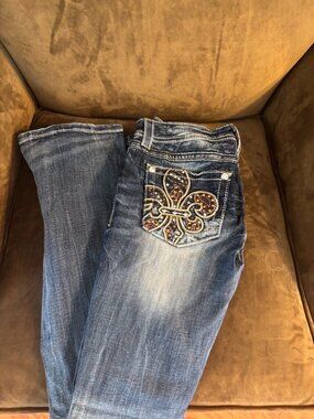 Miss Me Blue Medium Wash Boot Cut Jeans Size 27 Style No JP589784